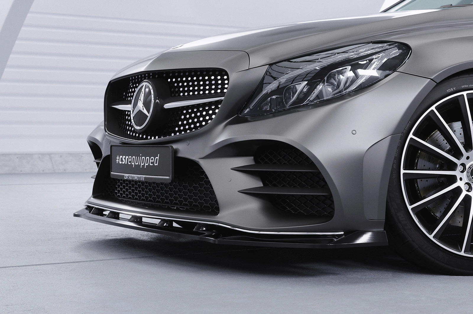 Voorspoiler Mercedes-Benz C-Klasse W205 AMG-Line Glans Zwart (03/2018–2021) CSR