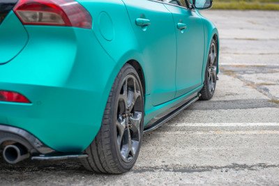 Zijskirts Volvo V40 R-design Zwart Glans