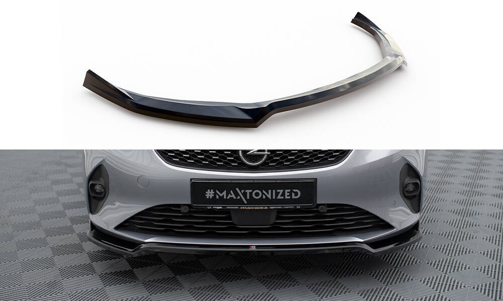 Voorspoiler V.2 Opel Corsa F Maxton Glans Zwart