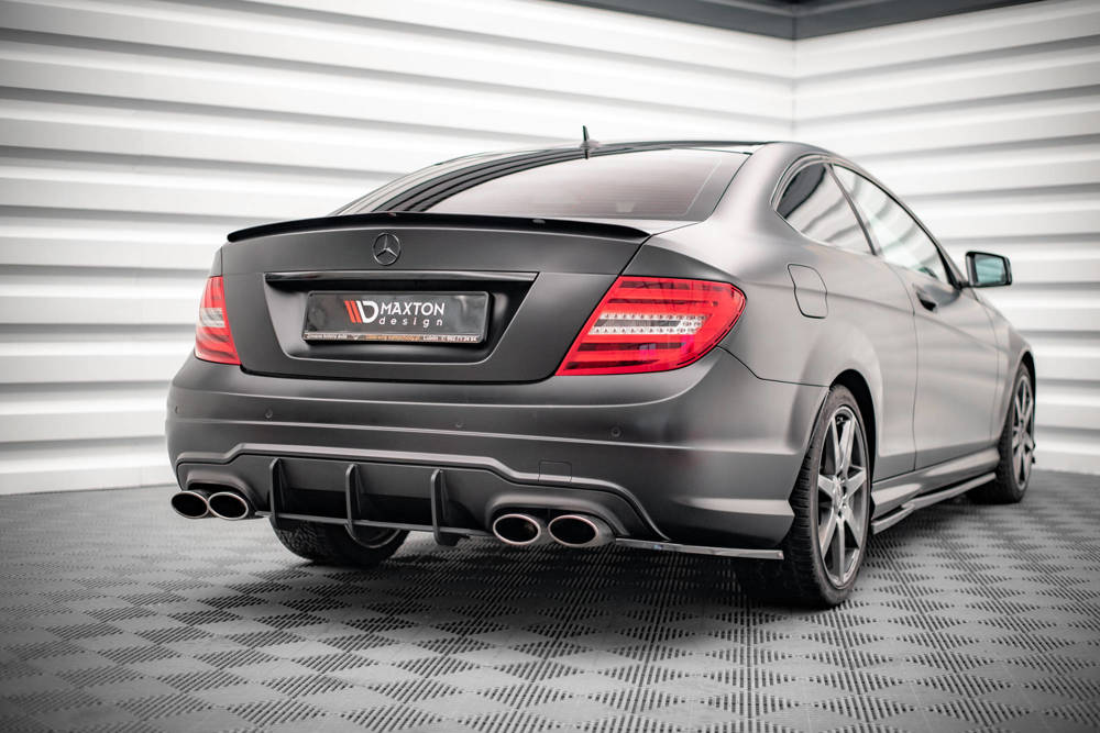 Spoiler Mercedes C Klasse Sedan & Coupe AMG Pakket W204 Maxton Glans Zwart