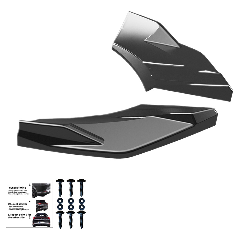 Oneway Achterbumperskirts (Hoeken)  Audi Q3 (F3N) Sportback S-Line 2019-2025 excl. RSQ3 - Glanzend zwart