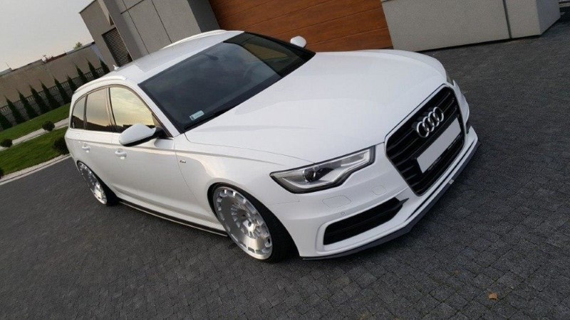 Zijskirts Difusers Audi S6 / A6 S-line C7 Glanzend Zwart