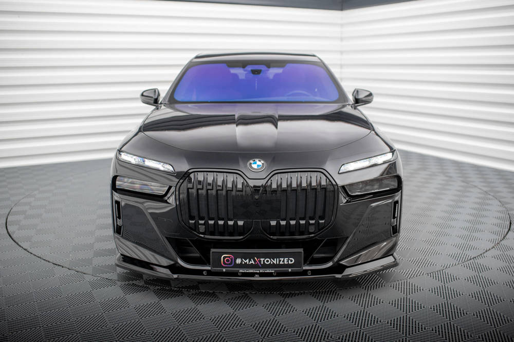 Voorspoiler V.1 BMW 7 Serie G70 M Pakket & M760E Maxton Glans Zwart