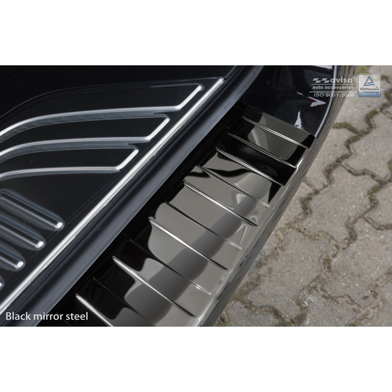 Zwart-Chroom RVS Achterbumperprotector  Mercedes Vito / V-Klasse 2014-2019 & Facelift 2019- 'Ribs'