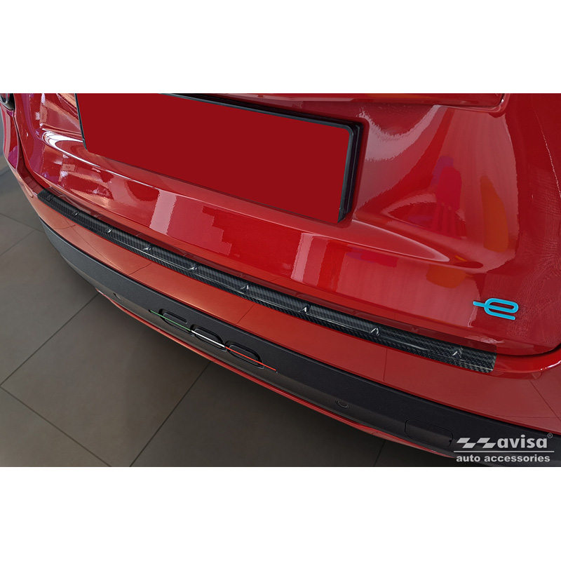 Echt 3D Carbon Achterbumperprotector  Fiat 600 Hybrid & 600e 2023- 'Ribs'