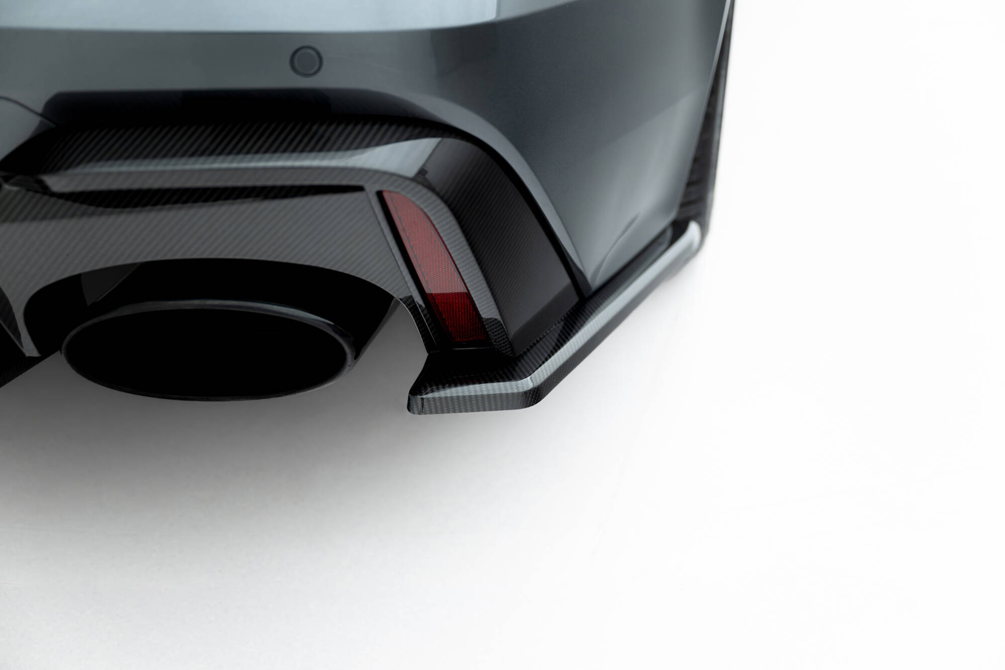 Carbon Fiber Achterzij Spoilers Audi RS6 C8 Maxton Glanzend zwart
