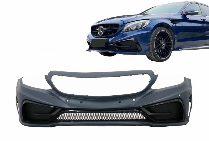 Voorbumper Mercedes W205 S205 C63 Zwart