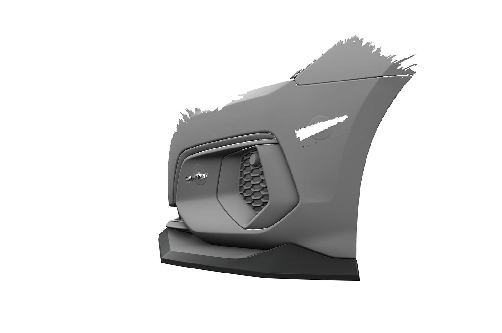 Voorspoiler Audi A3 8Y Sportback glans zwart