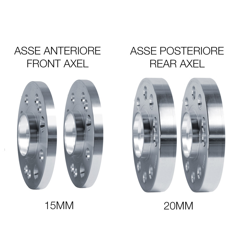 Simoni Racing Aluminium Spoorverbreder Set - 2x15mm(VA) - 2x20mm(AA) (Naaf 57,1mm) inclusief wielbouten -  Audi, VW, Seat, Cupra diversen