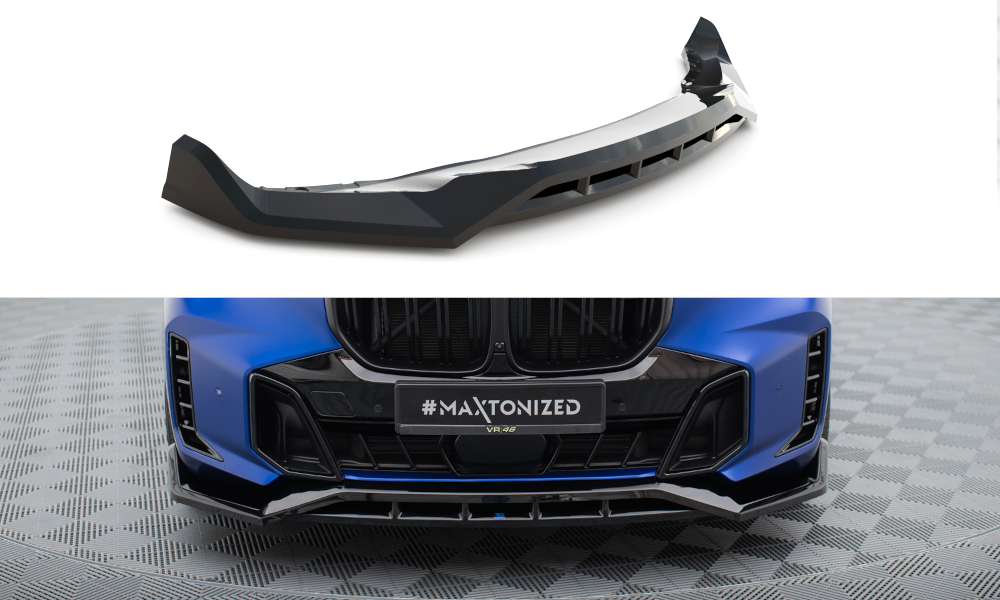 Voorspoiler V.2 BMW X5 G05 M-Pack FL Maxton Glanzend Zwart SCHADE