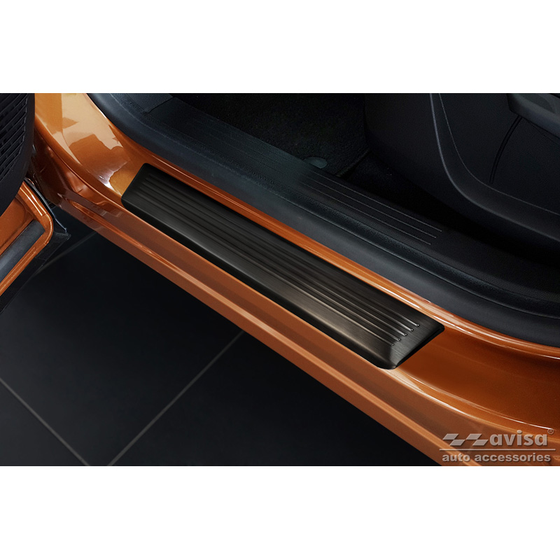 Zwart RVS Instaplijsten  Renault Captur II 2020- & Mitsubishi ASX II 2023- 'Lines' - 4-delig