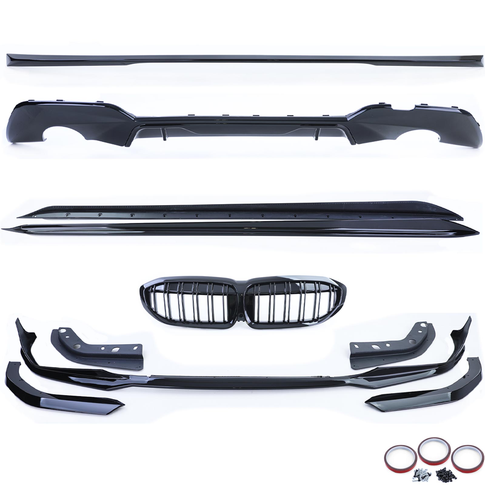Bodykit BMW 3 Serie G20 Glans Zwart Look M-Pakket