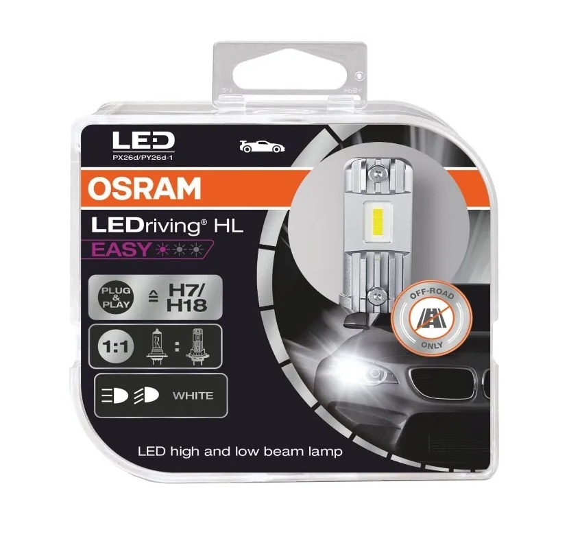 OSRAM LEDriving HL EASY H7/H18 12V 16.2W PX26d/PY26d-1 6000K White 2St.