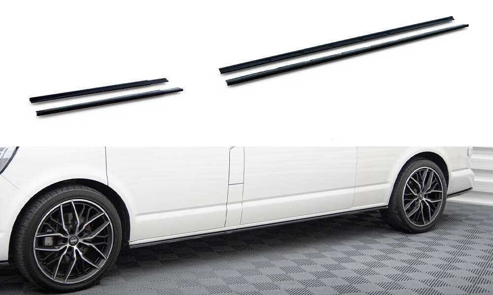 Zijskirts Volkswagen Transporter T6.1 Maxton Glans Zwart