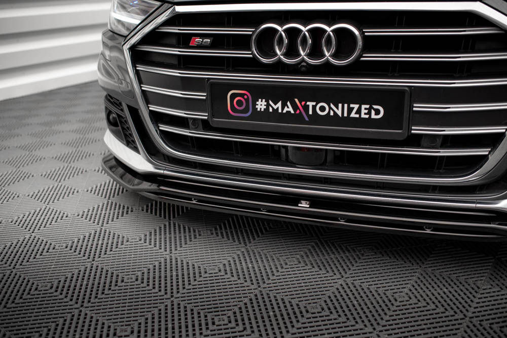 Voorspoiler V.1 Audi A8 S-Line / S8 D5 Maxton Glans Zwart