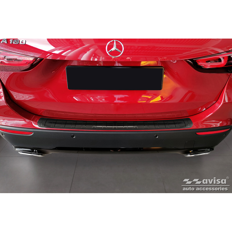 Zwart RVS Achterbumperprotector  Mercedes GLA-Klasse II H247 2020- 'Ribs'