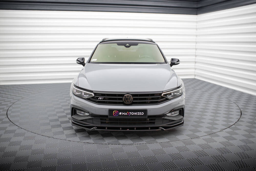 Voorspoiler V.1 Volkswagen Passat R-Line B8 FL Glans Zwart Maxton