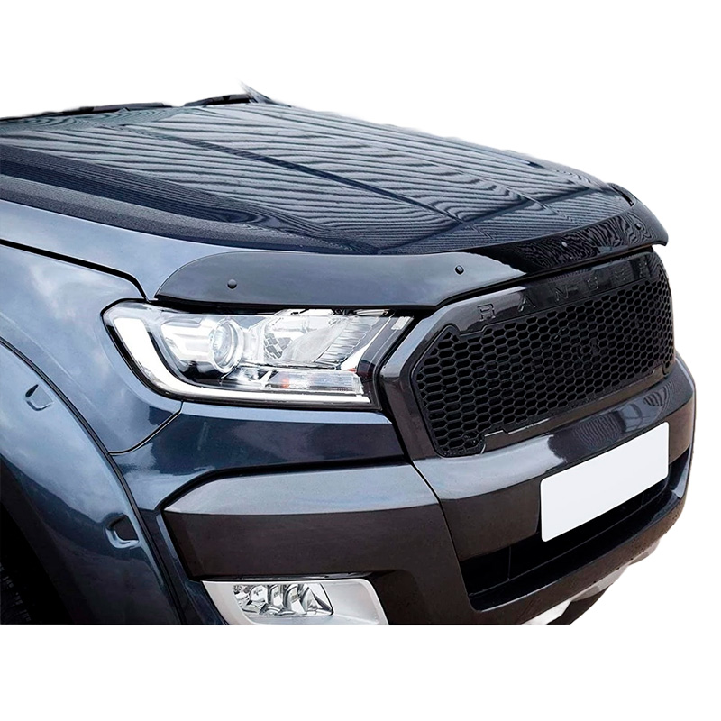 Motorkapbeschermer (steenslagcover)  Ford Ranger T7/T8 2015-2022 - Glanzend zwart