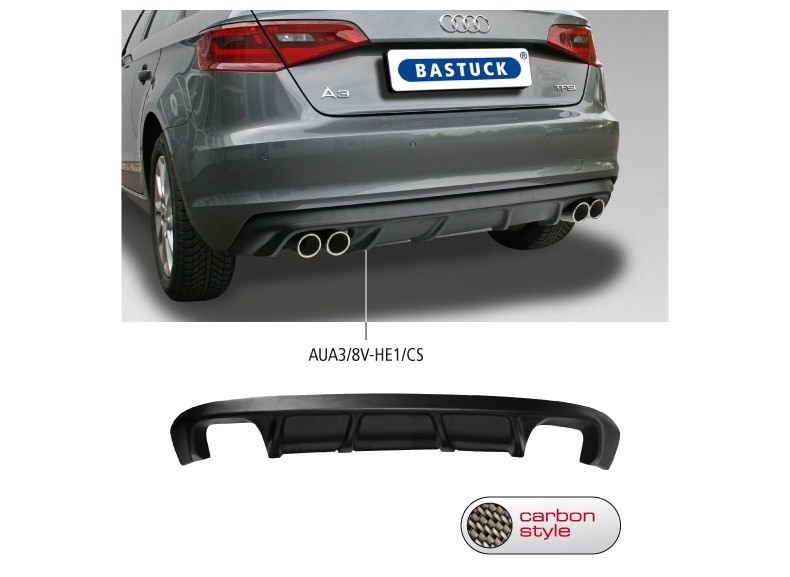 Achterskirt inzet, Audi A3 8V Carbon stijl