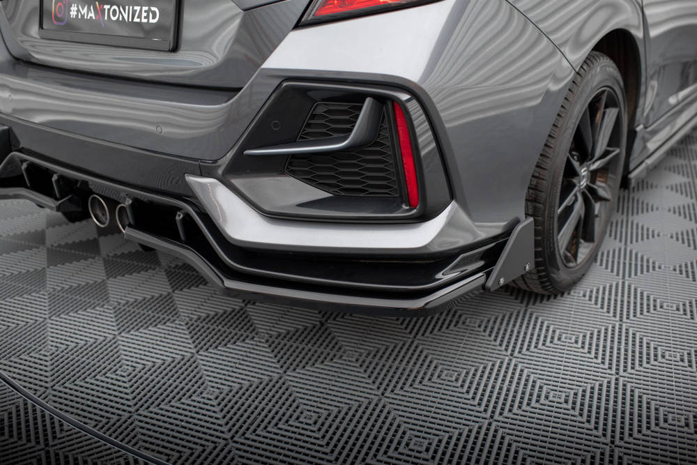 Diffuser met Canards Honda Civic Sport 2020 - 2023 Maxton Glans Zwart