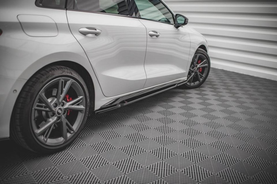Zijskirts Diffuser Audi S3 / A3 S-Line 8Y glanzend zwart