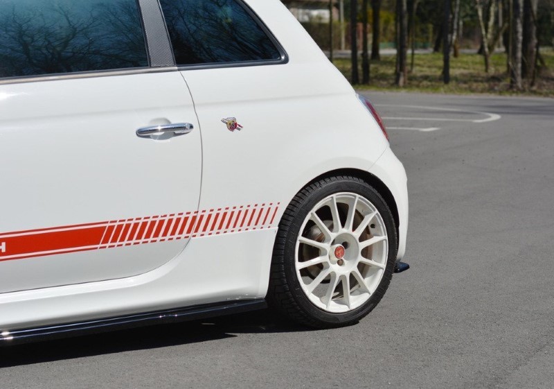Achterzij Spoilers Fiat 500 Abarth MK1 Glanzend Zwart