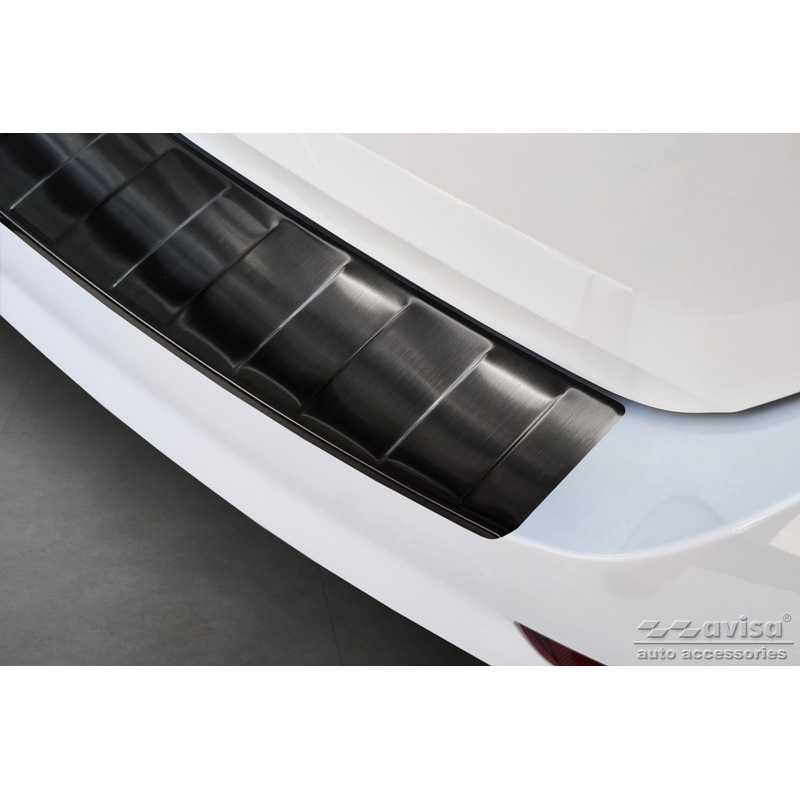 Zwart RVS Achterbumperprotector  Skoda Fabia III Combi FL 2018- 'Ribs'