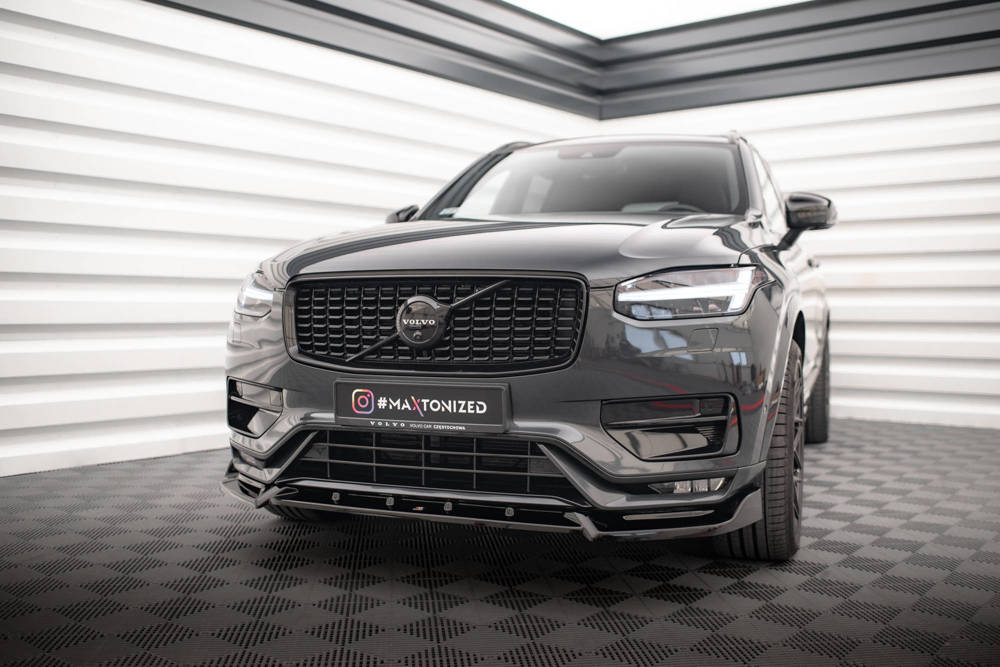 Voorspoiler V.2 Volvo XC90 R-Design Facelift 2019- Maxton Glans Zwart