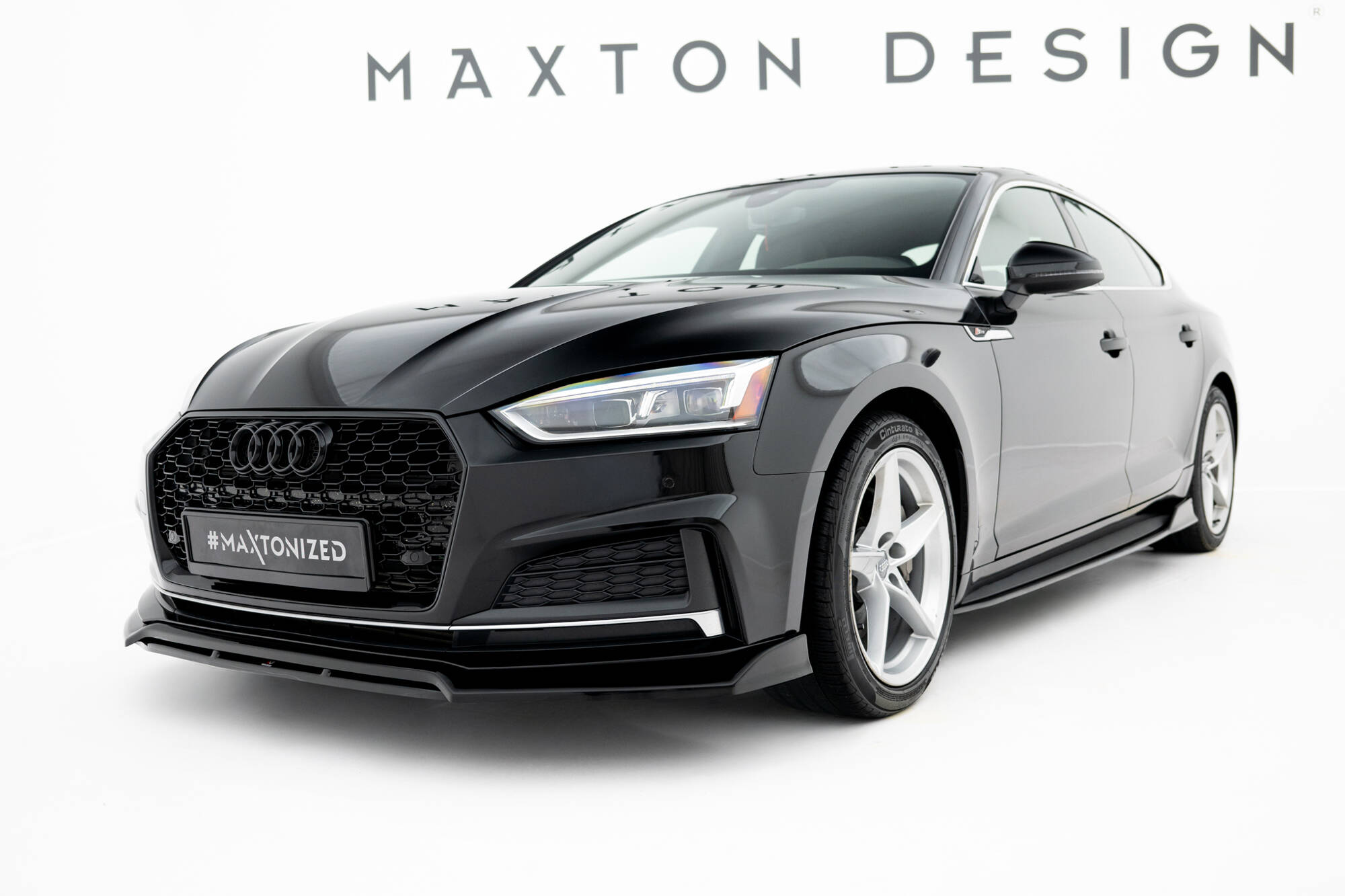 Voorspoiler Audi S5 / A5 S-Line Coupe / Sportback F5 Maxton Glanzend zwart