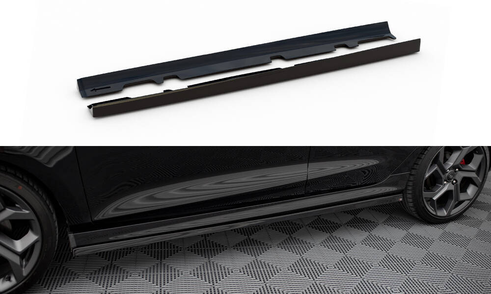 Zijskirts V.5 Ford Fiesta ST / ST Line Mk8  Maxton Glans Zwart