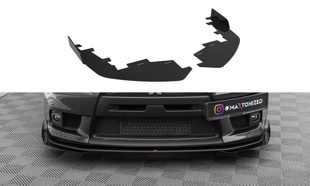 Street Pro Voor Flaps Mitsubishi Lancer EVO X Maxton Glanzend zwart