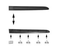 sierlijst, 4/5 drs, achterportier, rechts Renault Clio, 1998-200