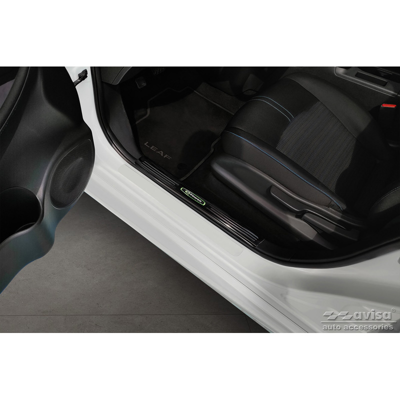 Zwart glanzend RVS Instaplijsten  Nissan Leaf II (2E1) 2017-2022 & Facelift 2022- 'E-Power' - 4-delig