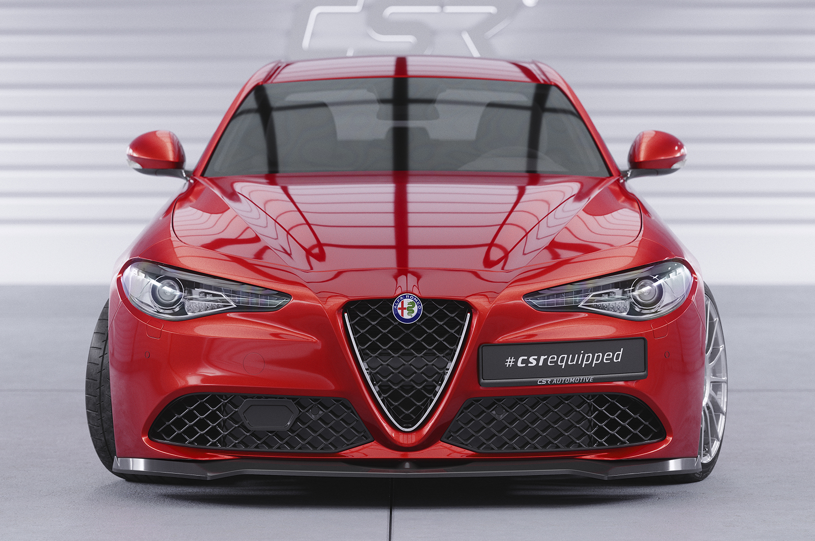 Voorspoiler Alfa Romeo Giulia CSR Glans Zwart