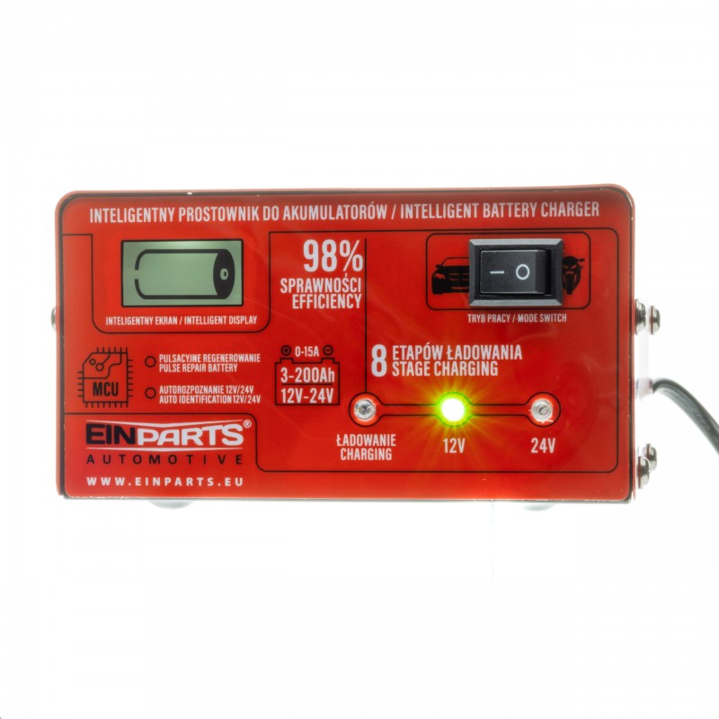 EPCBC03 BATTERY CHARGER 12/24V 15A WITH REPAIR FUNCTION AND 8-STAGE CHARGING PROCESS