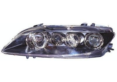 koplamp, H1+H1, elektr verstelb, incl motor, zwart, links, 07/20
