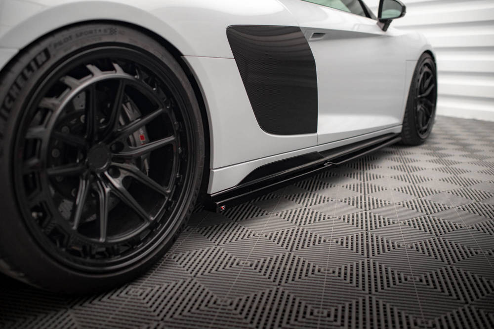 Zijskirts V.2 Audi R8 Facelift  2018 - 2021 Maxton Glans Zwart