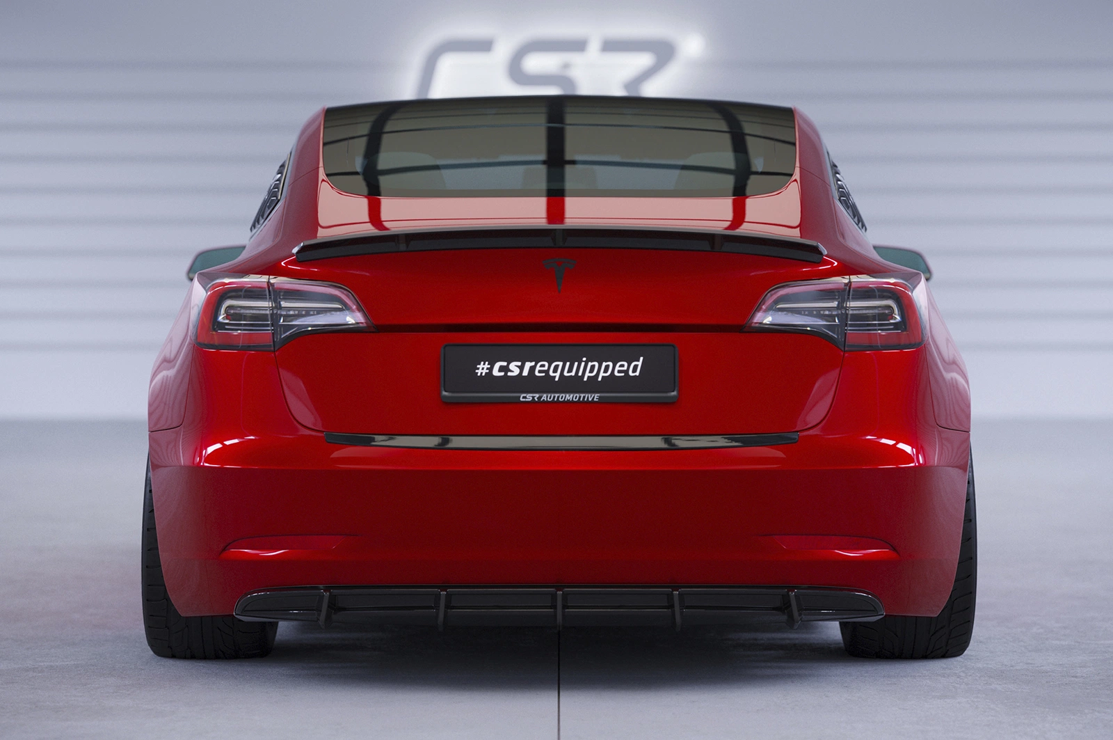 Achterspoiler Tesla Model 3 Glans Zwart – CSR Design (2017- incl. Facelift)
