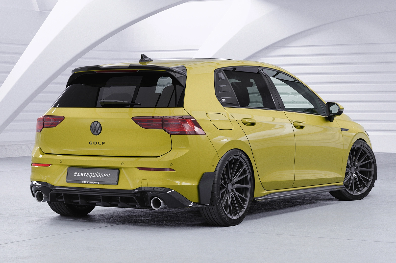 Achterspoiler VW Golf 8 GTI, GTD, GTE, R-Line glans zwart