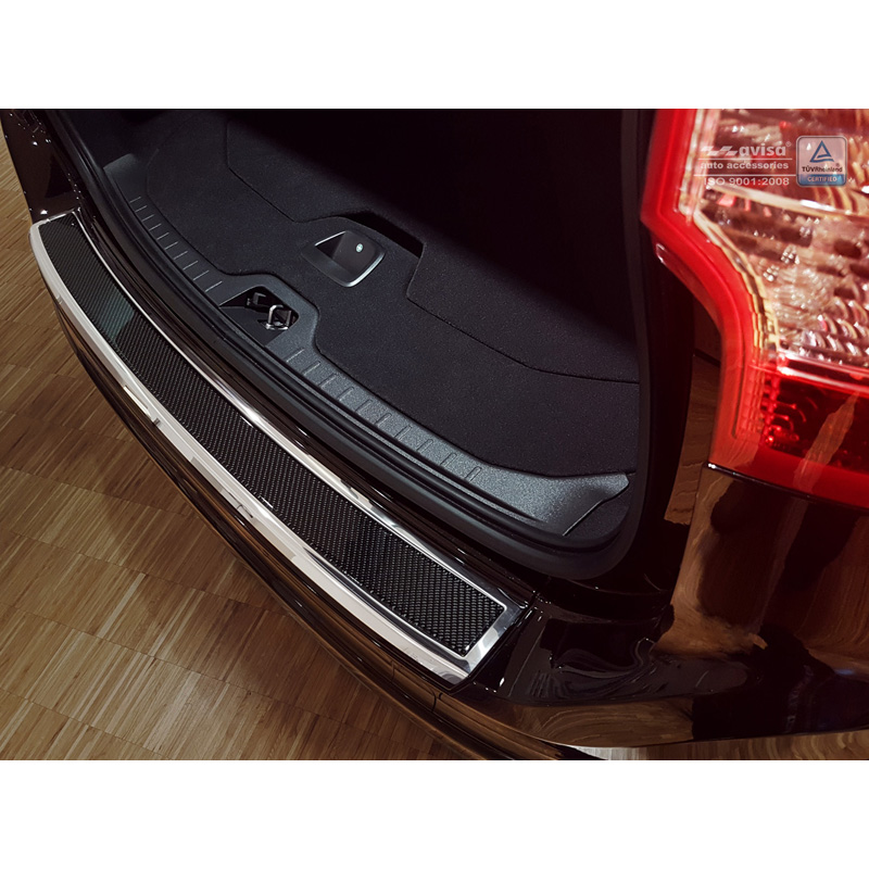 RVS Achterbumperprotector 'Deluxe'  Volvo XC60 2013-2016 Chroom/Zwart Carbon