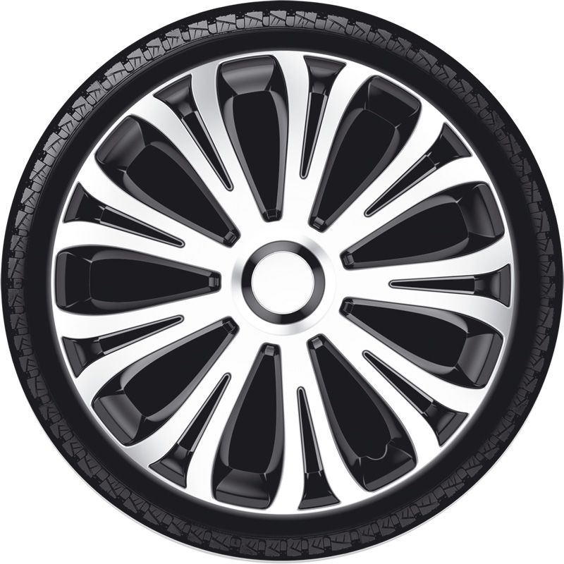 4-Delige Wieldoppenset Avera 16-inch zilver/zwart
