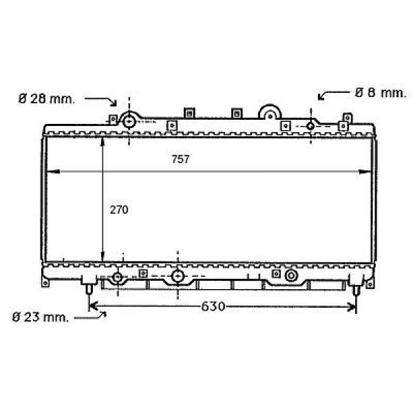 Radiator FIAT PUNTO 93-97 270x757 1.2 LT75 FIRE + AC