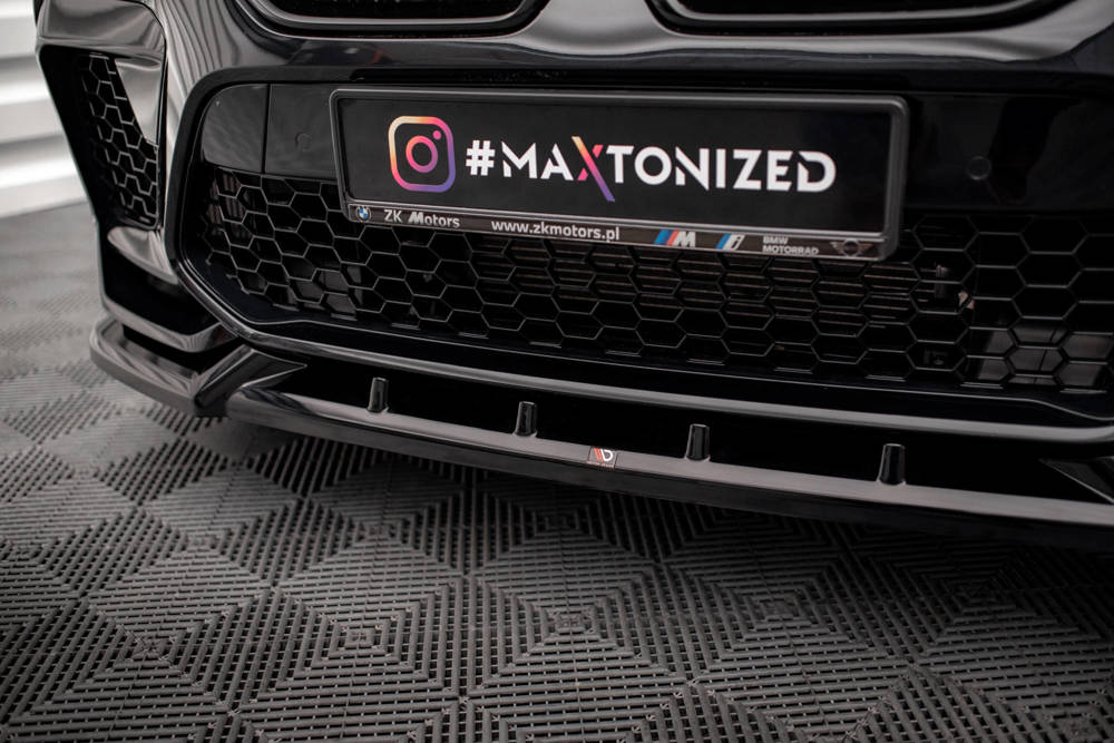 Voorspoiler V.2 BMW X6 M F96 Maxton Glans Zwart