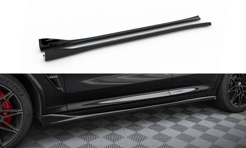 Zijskirts BMW X3M F97 FL Maxton Glans Zwart