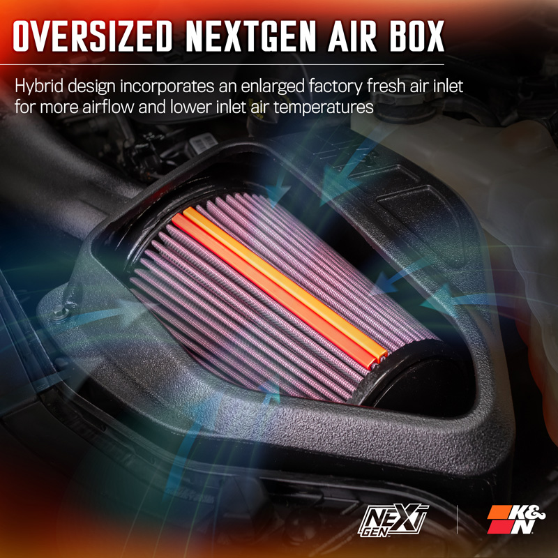 K&N NextGen Cold Air intake  Dodge Charger/Challenger & Chrysler 300(C ) 3.6L V6 2011-2023 (50-2544)