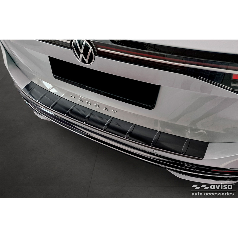 Zwart RVS Achterbumperprotector  Volkswagen Passat Variant (CJ5) 2023- 'Ribs'