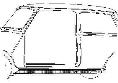dorpel, onder, links Austin Mini
