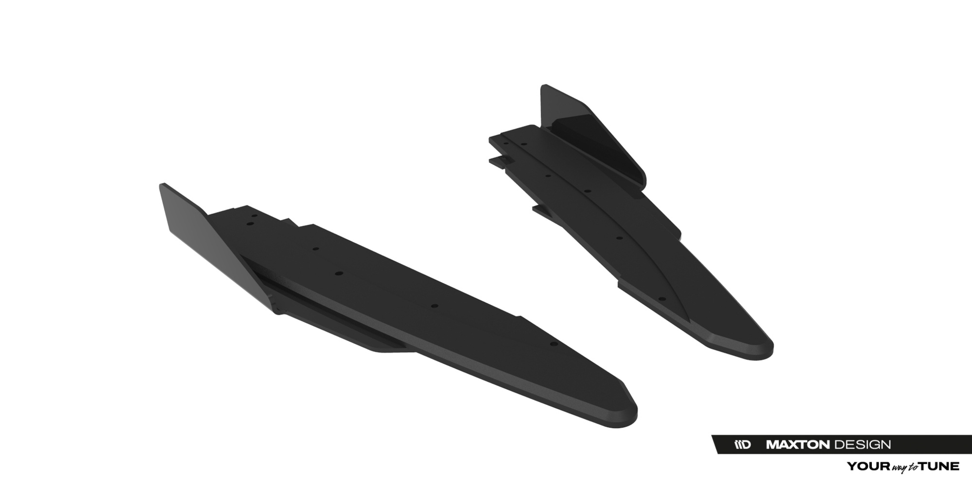 Street Pro Rear Side Splitters + Flaps Ford Mustang Dark Horse Mk7