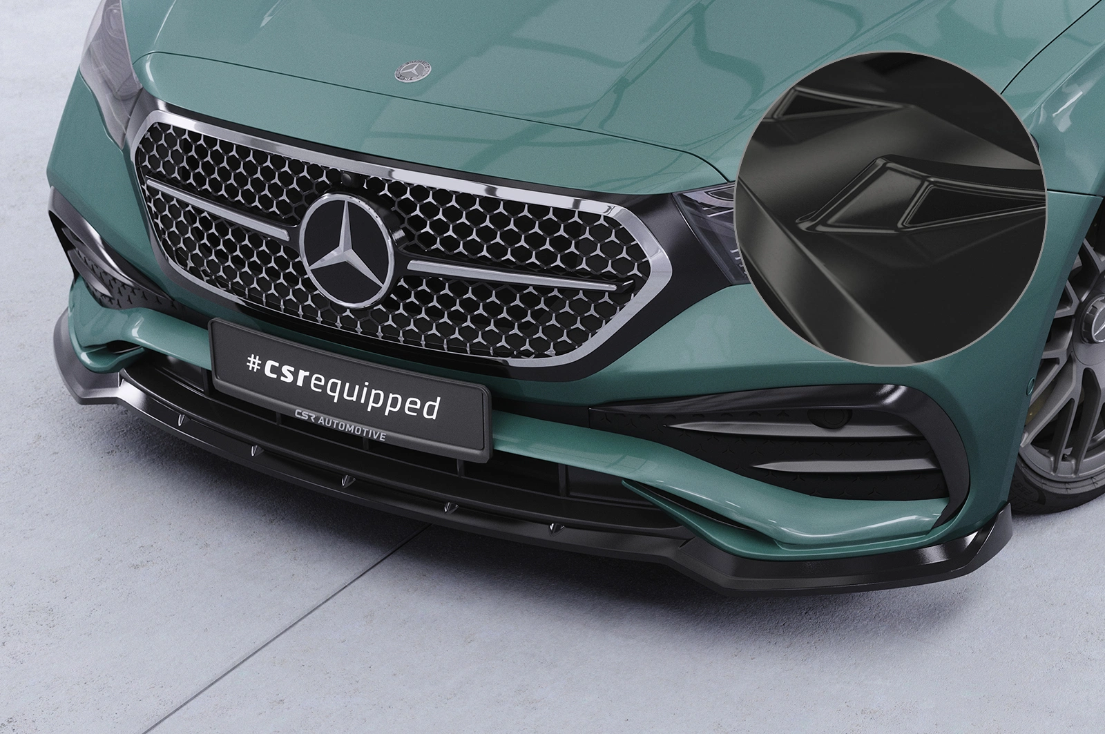 Voorspoiler Mercedes-Benz E-Klasse W214 / S214 Glans Zwart – CSR Automotive 