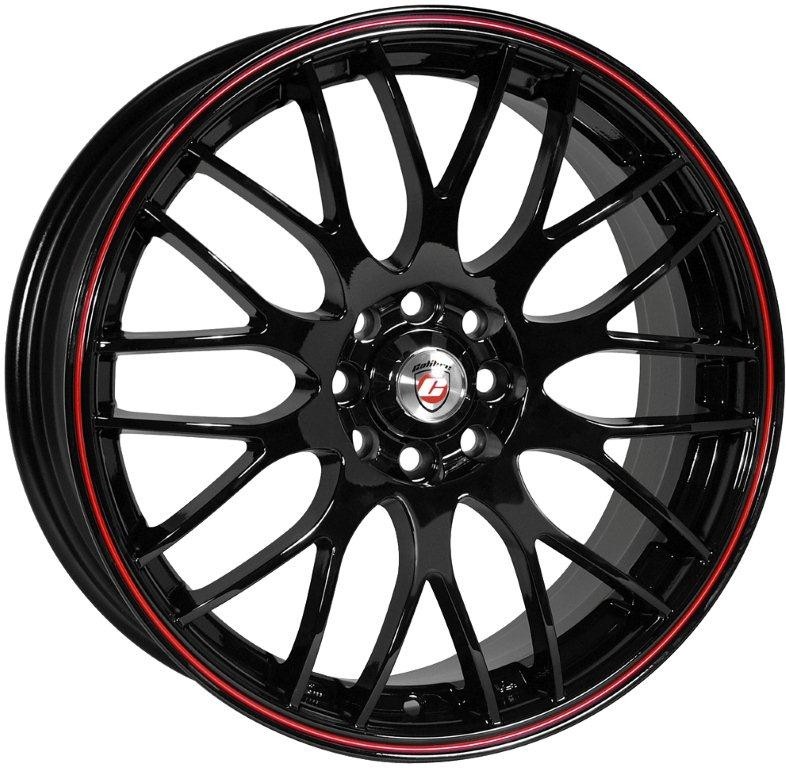 Velgen Calibre Motion II 7x17 8x100 Black/Red pinstripe